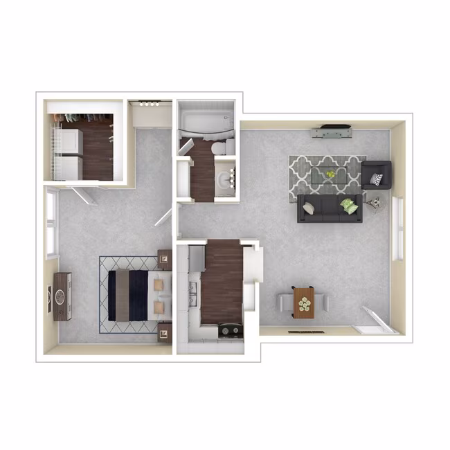 Unit A - One Bedroom 201 floor plan